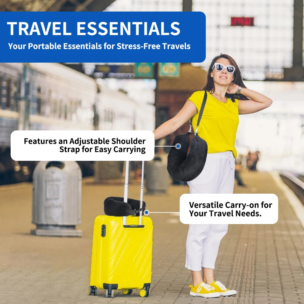 Stuffable Travel Neck Pillow With Extra Storage