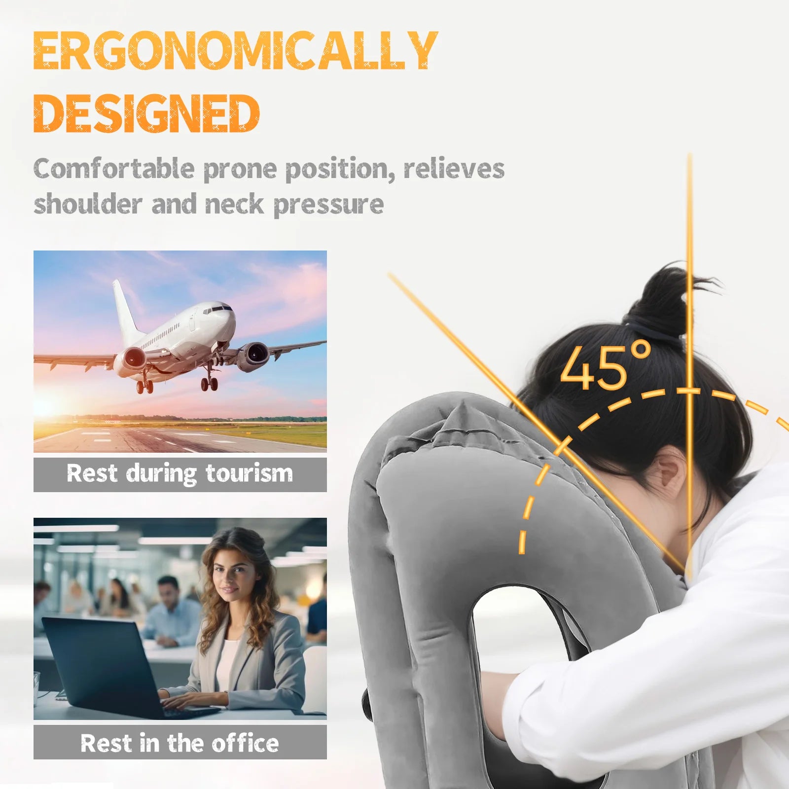 Inflatable Travel Pillow With Head support
