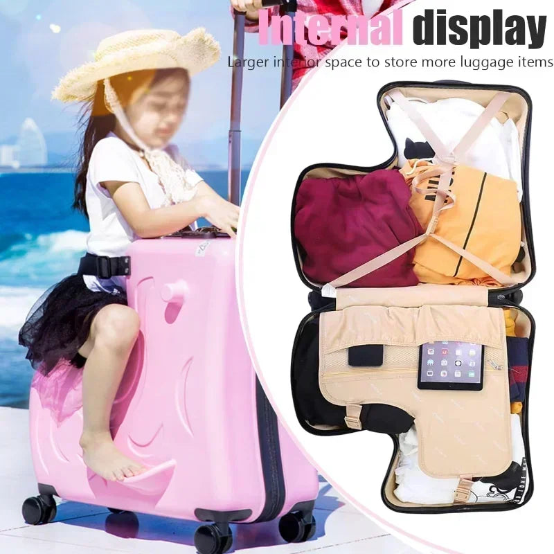 Kids Scooter Suitcase Cartoon Sit & Riding Luggage
