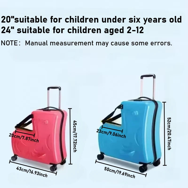 Kids Scooter Suitcase Cartoon Sit & Riding Luggage
